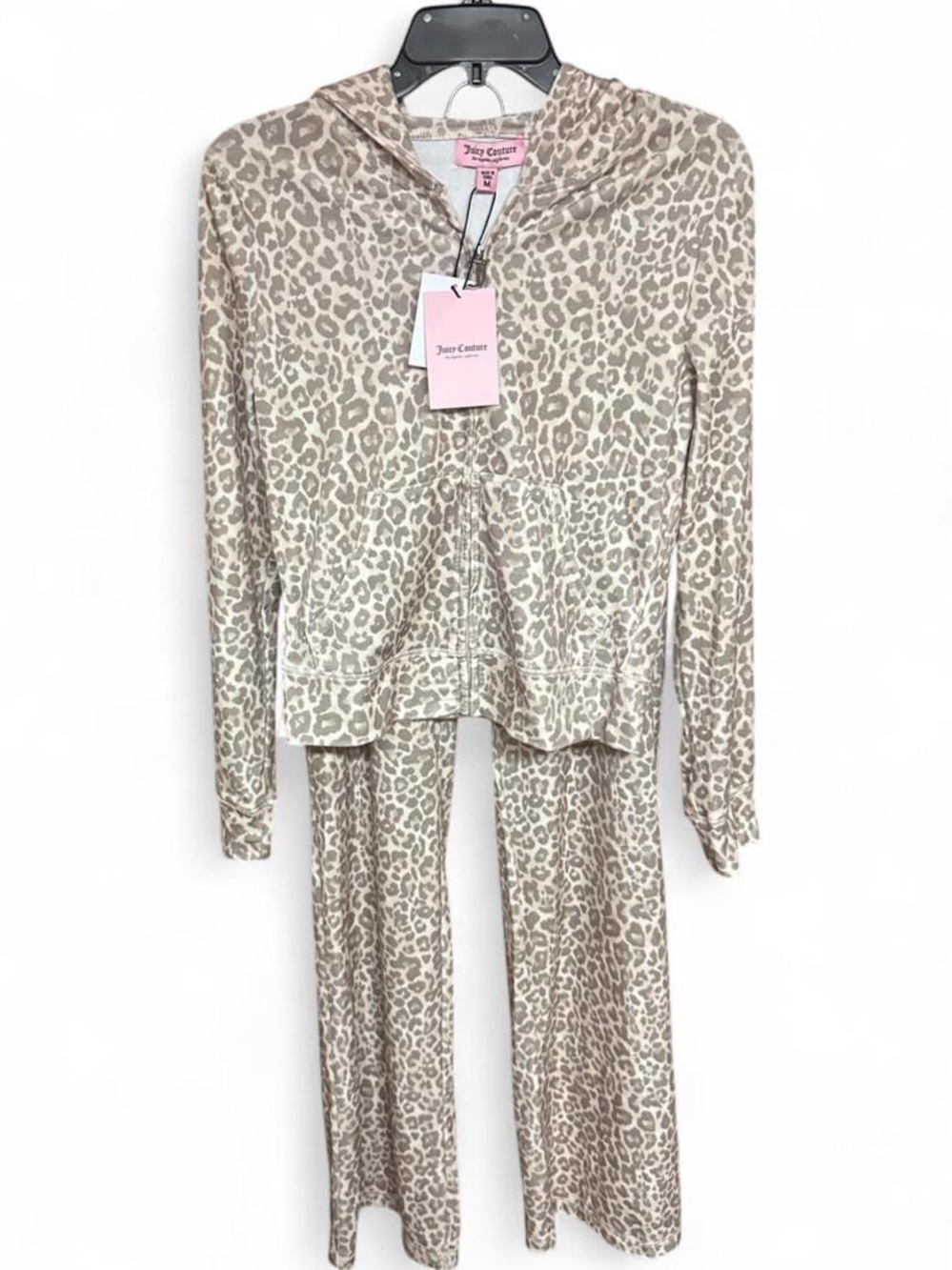Juicy Couture Velour Tracksuit, Natural Leopard